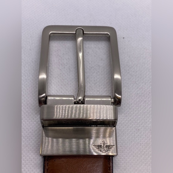 Women or Men’s Faux Leather Belt Brown with Silver Tone Buckle Size S 30-32 - Picture 5 of 7